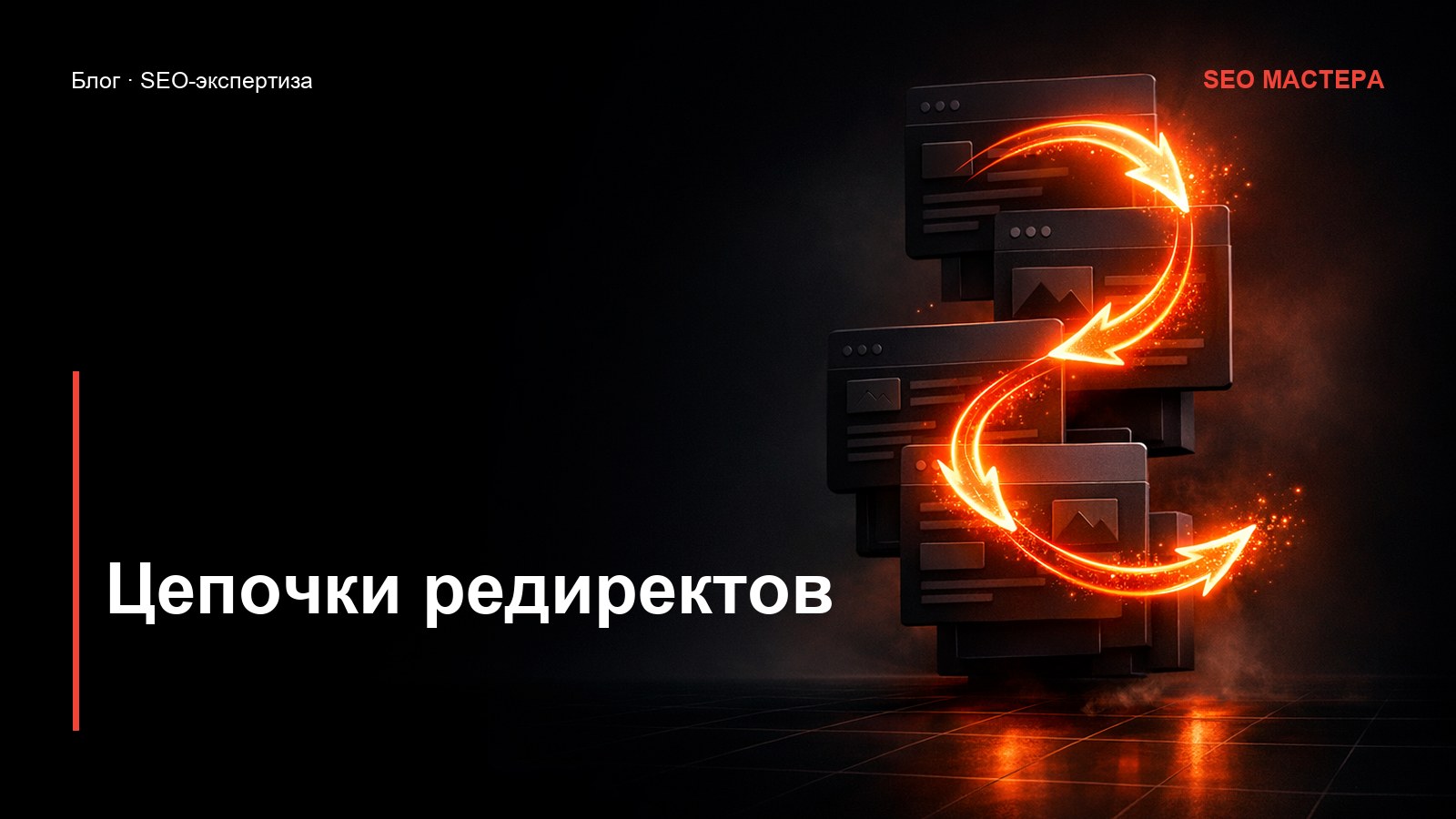 Цепочки редиректов: как теряется вес страниц — иллюстрация к статье блога SEO Мастера