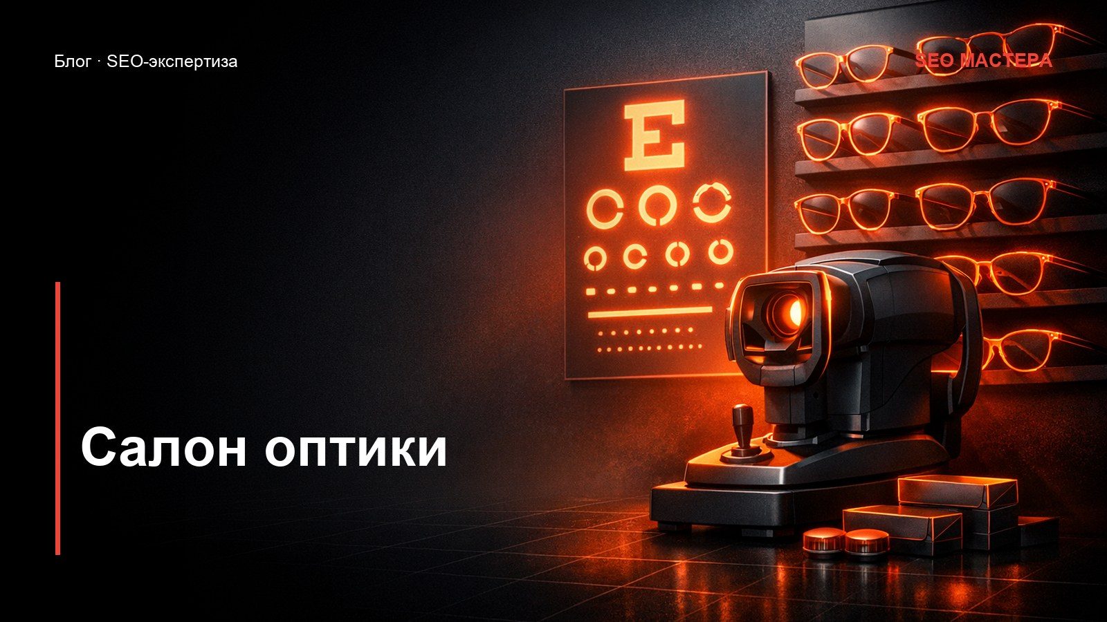 SEO для салона оптики: проверка зрения и подбор оправ рядом — иллюстрация к статье блога SEO Мастера