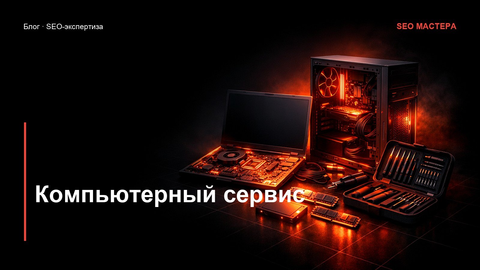 SEO для компьютерного сервиса: выезд мастера и срочность — иллюстрация к статье блога SEO Мастера